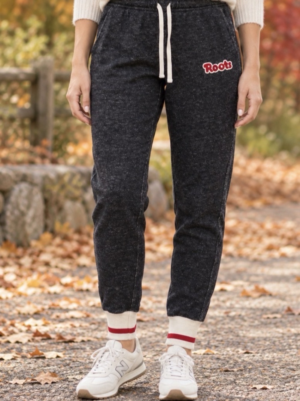 Roots Cabin Jogger Sweatpants Charcoal Salt & Pepper XS